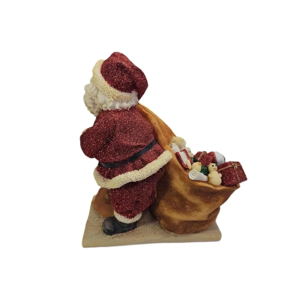 Mark Roberts Collection Santa Claus Red Glitter Suit Figurine With Sack READ